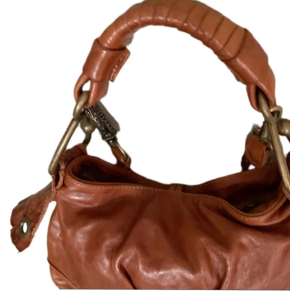 NWOT Rare Caterina Lucchi Boho Vintage Croc Leather with Coin Emb. Handbag - Picture 6 of 9